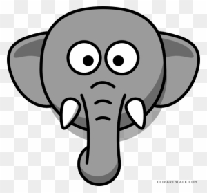 elephant face black and white