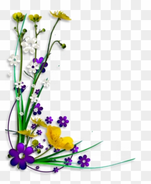 Flowers Corners - Fleurs Dans Les Coins - Free Transparent PNG Clipart ...