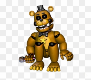 Drawing Cat Deviantart Five Nights At Freddy's Fan - Rockstar Golden Freddy