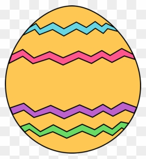 Yellow Zig Zag Easter Egg - Clip Art Easter Egg
