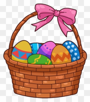 Basket Clip Art - Easter Egg Basket Cartoon