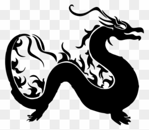 6987 Chinese Dragon Silhouette Clip Art Public Domain - Dragon Clipart 