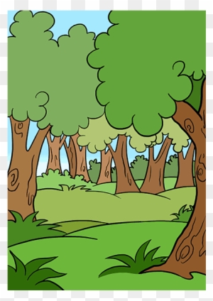 How To Draw Cartoon Forest - Forest Easy To Draw - Free Transparent PNG ...