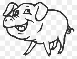 Pig Clipart Farm Animal - Pig Black And White - Full Size PNG Clipart ...