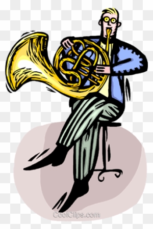 French Horn Player Royalty Free Vector Clip Art Illustration French Horn Player Cartoon Png Free Transparent Png Clipart Images Download