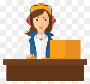 Girl On Computer Ordering Essay - Stock Photography