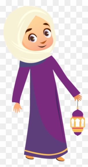 Muslim Islam Hijab Clip Art - Muslim Girl Cartoon - Free Transparent
