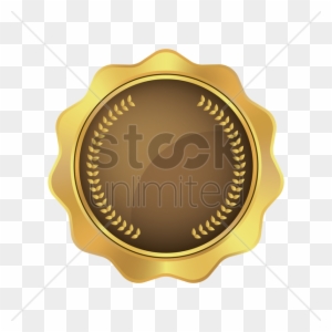 Badge - Royaltyfree - Brown And Gold Badge - Free Transparent PNG ...