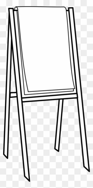 Easel Painting Art Drawing Black And White - Flip Chart Clipart