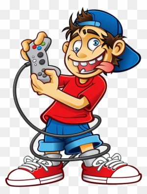 kids playing video games clipart