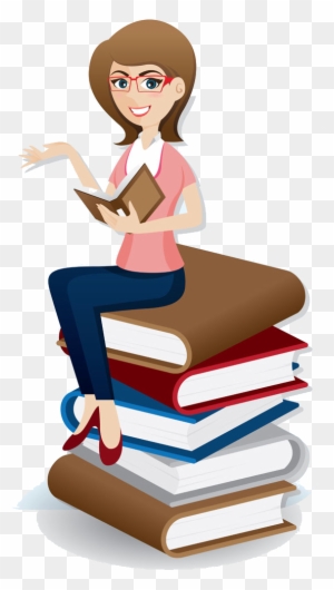 Professional Clipart Professional Girl - Woman Reading Book Cartoon