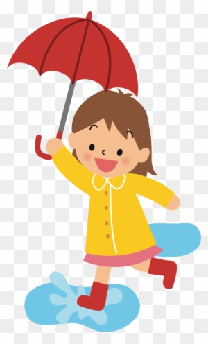 Big Image - Girl With Umbrella Cartoon