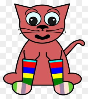 Fundraw Dot Com Cartoon Cat In Rainbow Socks Clip - Crazy Cat Lady Tote Bag