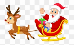 Santa Shop - Rudolph And Santa Sleigh - Free Transparent PNG Clipart ...