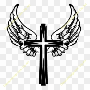 clipart cross with wings