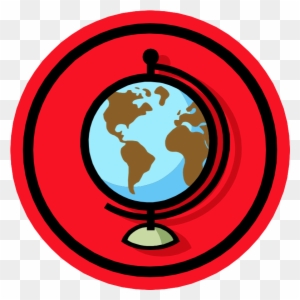 Clip Art - Red Circle With Blue Globe Logo