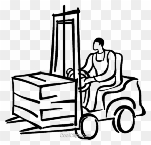 Forklift Drawing Easy Jpg Library - Montacargas Blanco Y Negro - Free