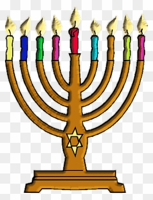 Golden Menorah With Lit Candles - Hanukkah Menorah Clip Art - Free ...