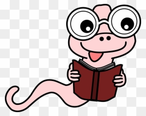 Spectacles Bookworm, Book, Education, Reading, Worm, - Funny Book Clip Art