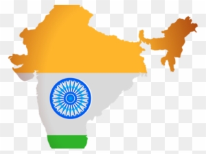 Map Clipart Lebanese - India Map Flag Png