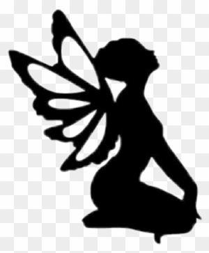 simple fairy silhouette sitting