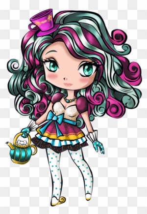 Madeline Hatter By Emi801 - Ever After High Madeline Hatter Chibi - Free  Transparent PNG Clipart Images Download