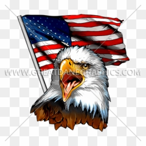 Download Eagle Ripping Through American Flag Clipart - American Flag ...