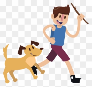 boy and his dog clipart images