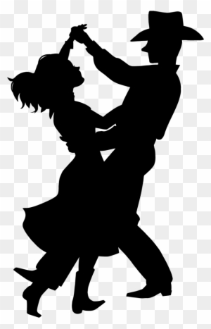Line Dancing Silhouette - Country Dance Clip Art
