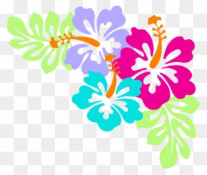 Luau Hawaiian Flower Clip Art Tropical Plants Vector - Orange Hibiscus ...