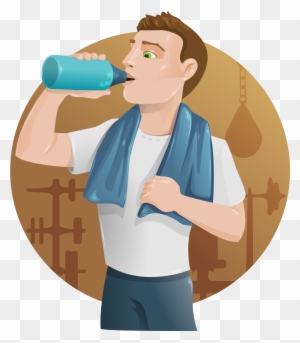 drinking water cartoon