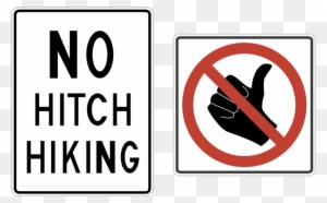 Thumbs Up Road Sign Clipart Hitchhiking Thumb Signal - No Hitchhiking Sign