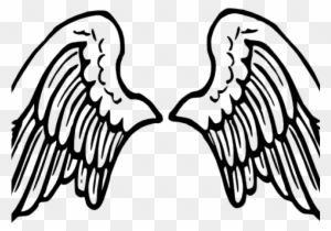 Cross With Wings Line Art - Cross With Angel Wings - Free Transparent ...