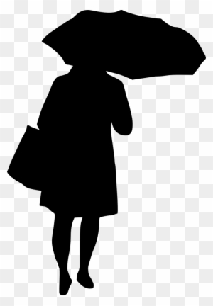 10 Woman With Umbrella Silhouette - Girl With Umbrella Silhouette Png