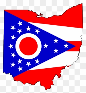 Flag Map Of Ohio Flag Map Openclipart - Ohio State Flag Map