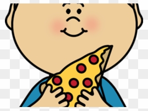 Eating Clipart Pizza - Cartoon Girl Eating Pizza