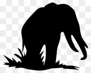 Sitting Elephant Silhouette Public Domain Vectors - Black Animal ...