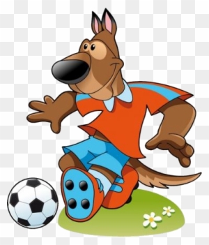 Cartoon Animal Dog Playing Football Sport Image PNG Images