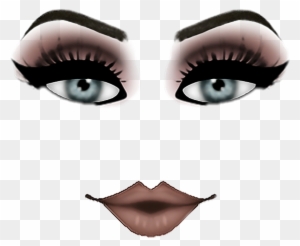 Woman Face W Cat S Eye Eyeliner Roblox Girl Face Free Transparent Png Clipart Images Download - roblox eagle';s gaze