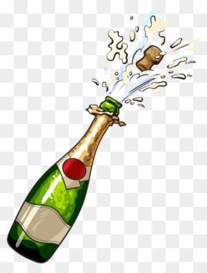 Free Popping Champagne Bottle Clip Art - Free Popping Champagne Bottle