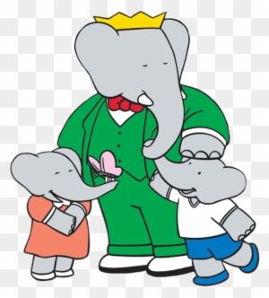 Babar, Badou Waving King Babar Walking With Scepter - Babar Cartoons ...