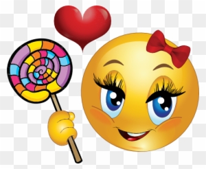 Lollipop Girl Smiley Emoticon Clipart - Emoji Face