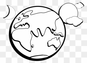 Aussie Earth Outline - Earth Sun And Moon Drawing