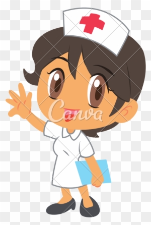 Nurse Waving Her Hand - Illustration - Free Transparent PNG Clipart ...