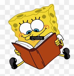 Sponge Bob Clip Art - Cartoon Character Reading A Book - Free ...