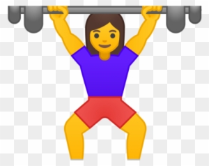 Girl Clipart Weightlifting - Weight Lifting Emoji