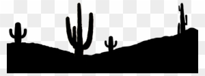 Cactaceae Silhouette Desert Clip Art - Cactus Preto E Branco, HD Png  Download , Transparent Png Image - PNGitem