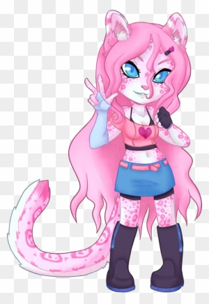 Karina [pink Snow Leopard] By Kyttias - Chibi Snow Leopard Furry