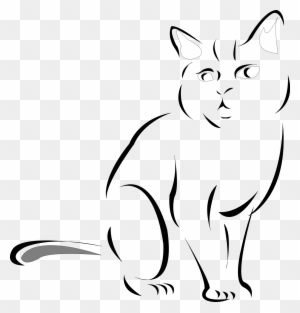 Beautiful Cat Clipart 11 Drawing - Simple Outline Cat Drawing - Free ...