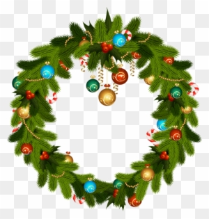 Christmas Wreath And Ornaments Png Clip Art - Christmas Day - Free ...